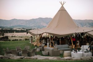 Gather and Gold event teepee - guests inside single tipi