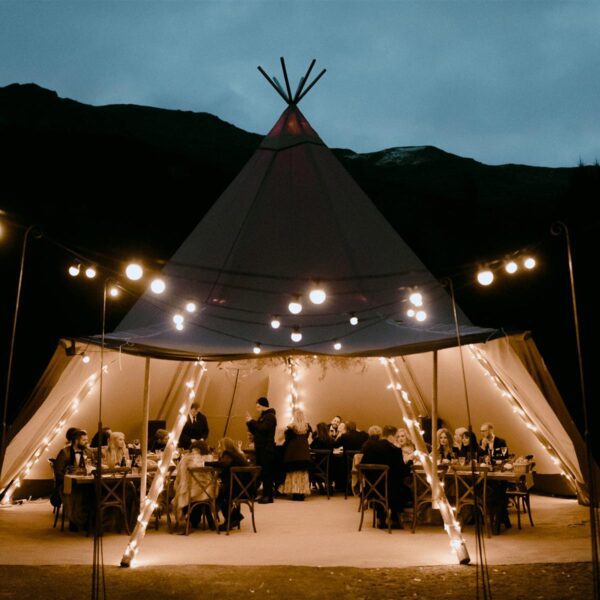 Gather and Gold tipi hire festoon lights - add some sparkle with tipi decoration