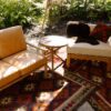 Gather and Gold teepee wedding tent - leather seating and rug